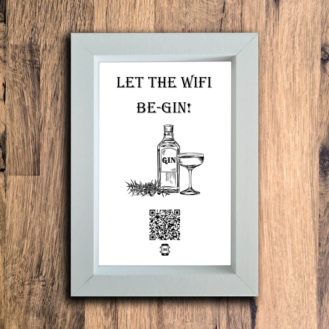 "let the wifi be-gin" photo frame