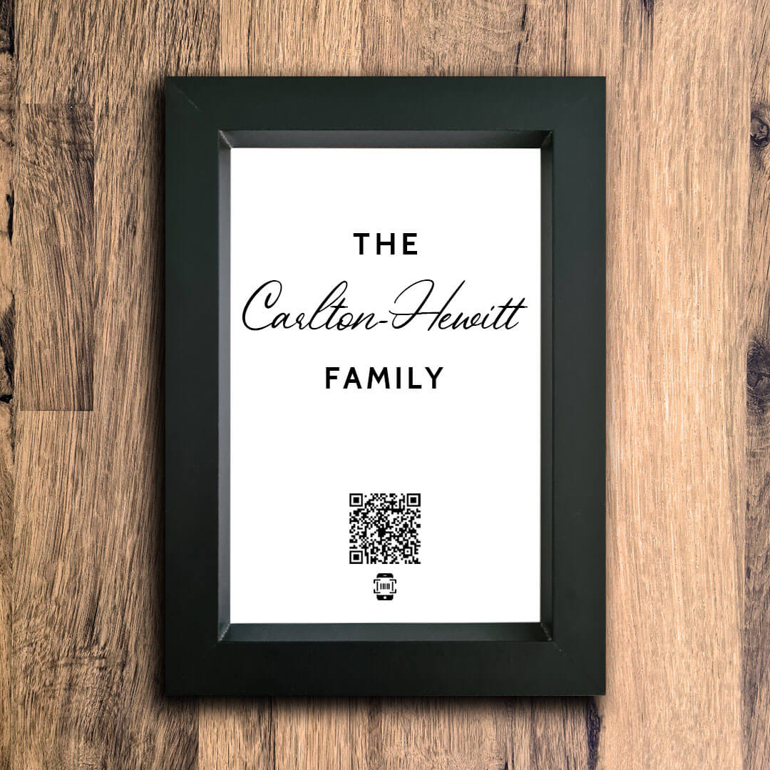 Personalised Family Name Photo Frame | Black | Portrait