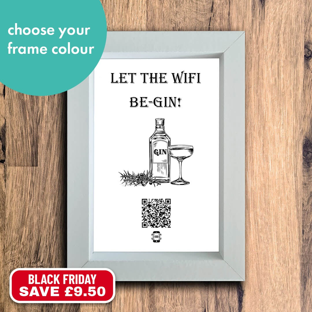 "let the wifi be-gin" photo frame