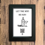 "let the wifi be-gin" photo frame