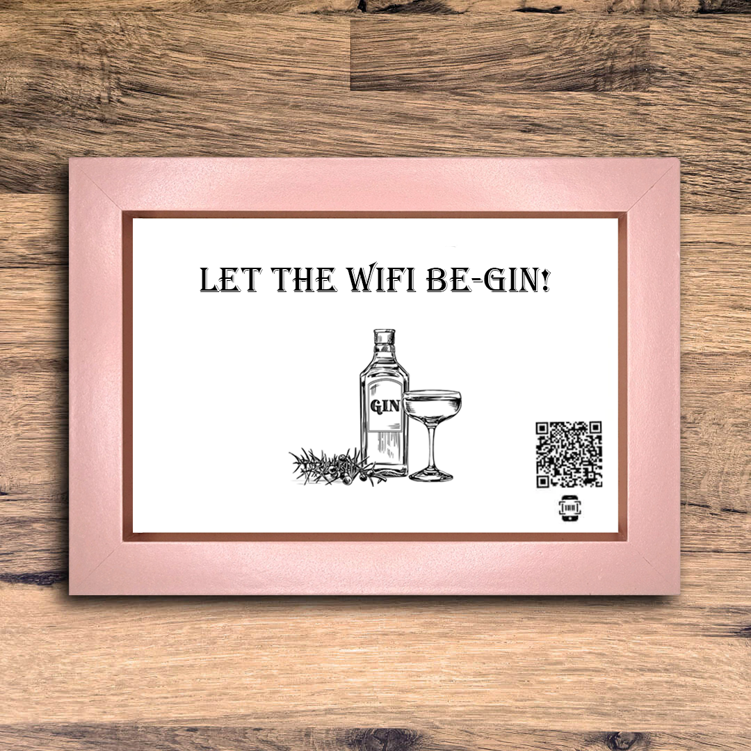 "let the wifi be-gin" photo frame