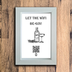 "let the wifi be-gin" photo frame