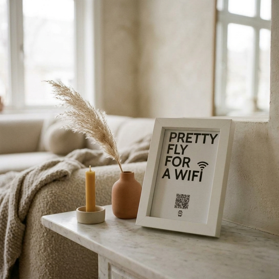 "pretty fly for a wifi" photo frame