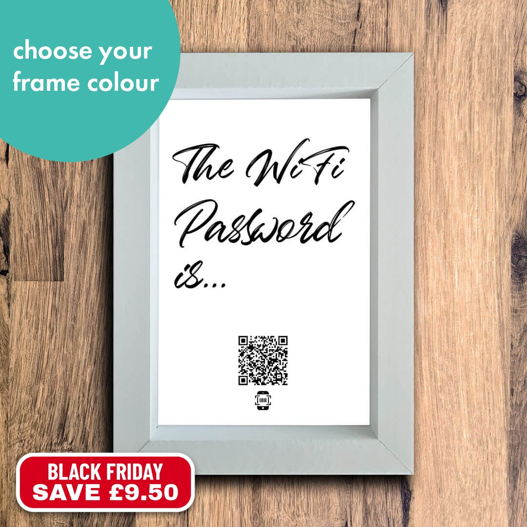 "the wifi password is..." photo frame