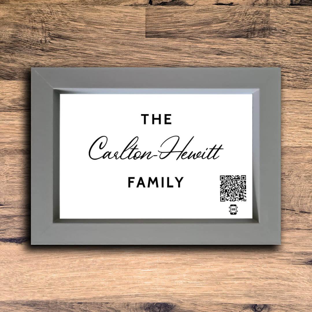 Personalised Family Name Photo Frame | Grey | Landscape