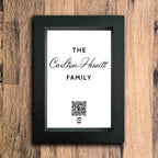 Personalised Family Name Photo Frame | Black | Portrait