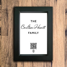 Load image into Gallery viewer, Personalised Family Name Photo Frame | Black | Portrait