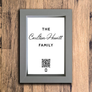 Personalised Family Name Photo Frame | Grey | Portrait
