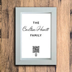 Personalised Family Name Photo Frame | White | Portrait