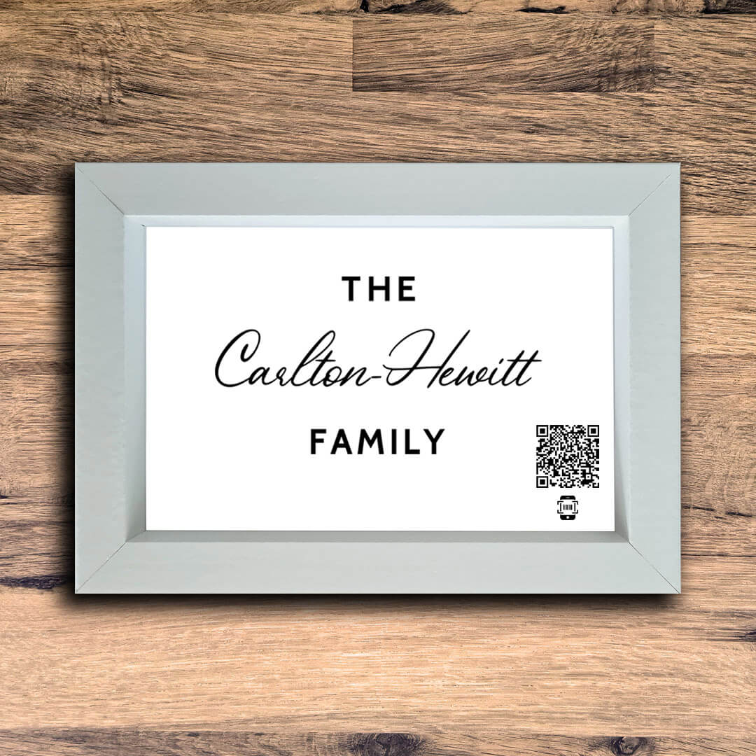 Personalised Family Name Photo Frame | White | Landscape