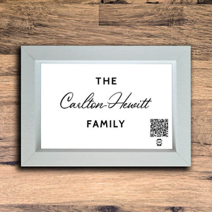 Personalised Family Name Photo Frame | White | Landscape