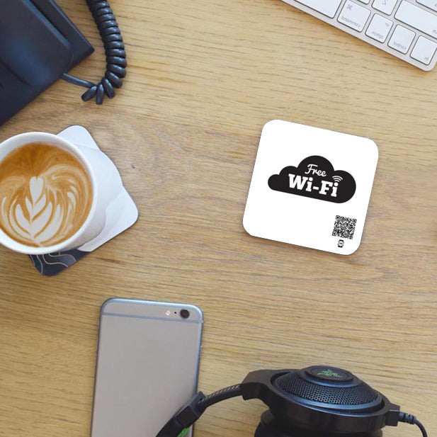 "free wifi" coaster