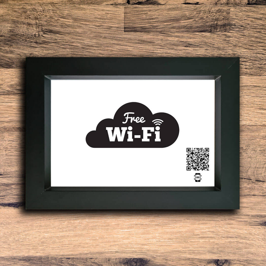 "Free WiFi" Photo Frame | Black | Landscape