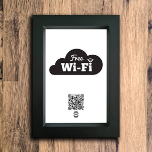 "Free WiFi" Photo Frame | Black | Portrait