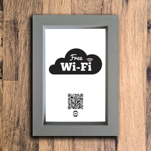 "Free WiFi" Photo Frame | Grey | Portrait