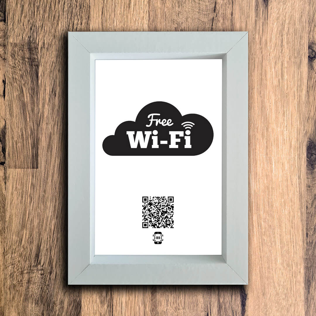 "Free WiFi" Photo Frame | White | Portrait
