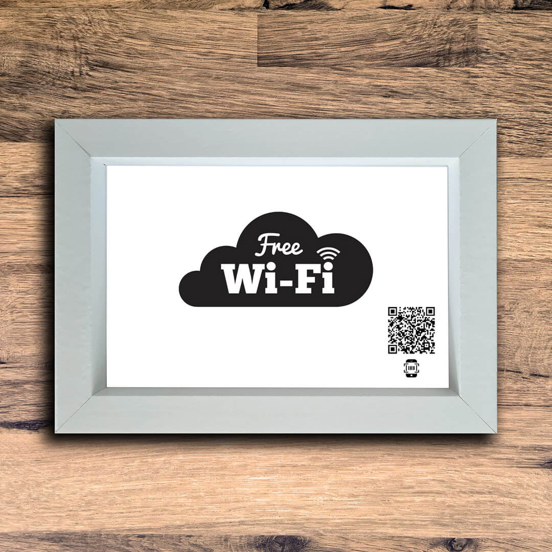 "Free WiFi" Photo Frame | White | Landscape