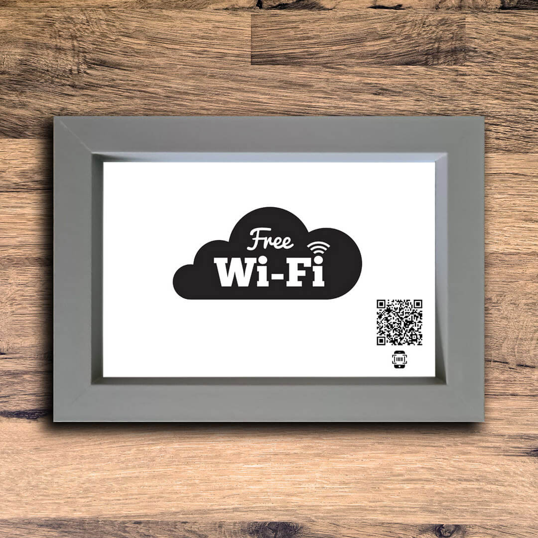 "Free WiFi" Photo Frame | Grey | Landscape