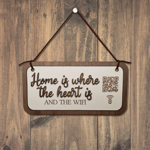 "home is where the heart is" hanging plaque