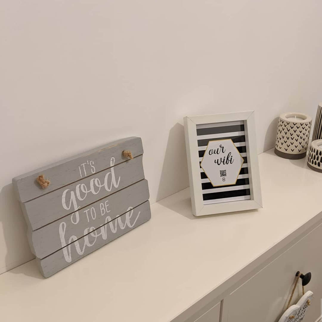 "our wifi" photo frame