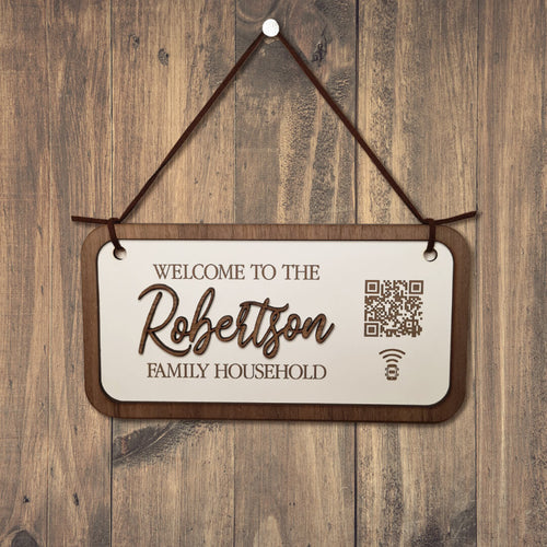 personalised family name hanging plaque