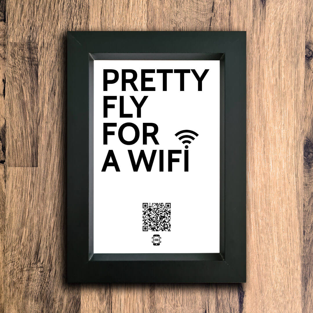 "Pretty Fly For A WiFi" Photo Frame | Black | Portrait