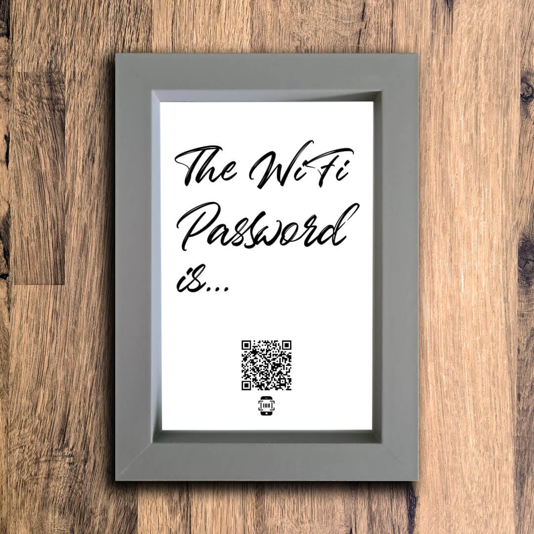 "The WiFi Password Is..." Photo Frame | Grey | Portrait