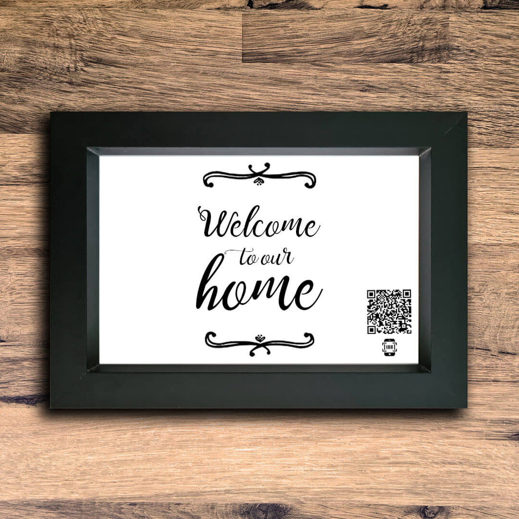 "Welcome To Our Home" Photo Frame | Black | Landscape