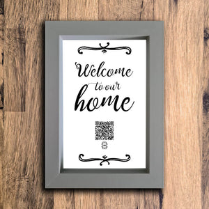 "Welcome To Our Home" Photo Frame | Grey |  Portrait