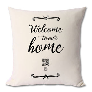 "welcome to our home" cushion
