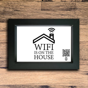 "WiFi Is On The House" Photo Frame | Black | Landscape