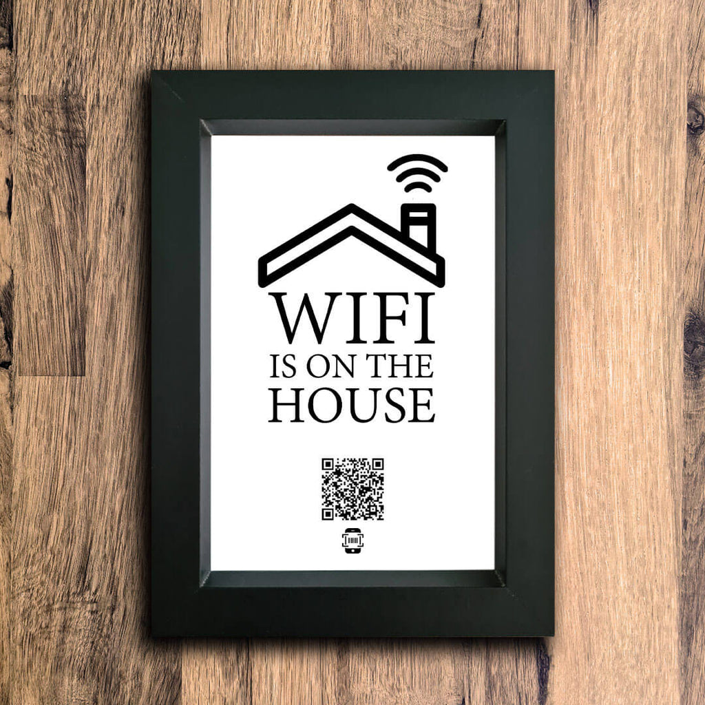 "WiFi Is On The House" Photo Frame | Black | Portrait