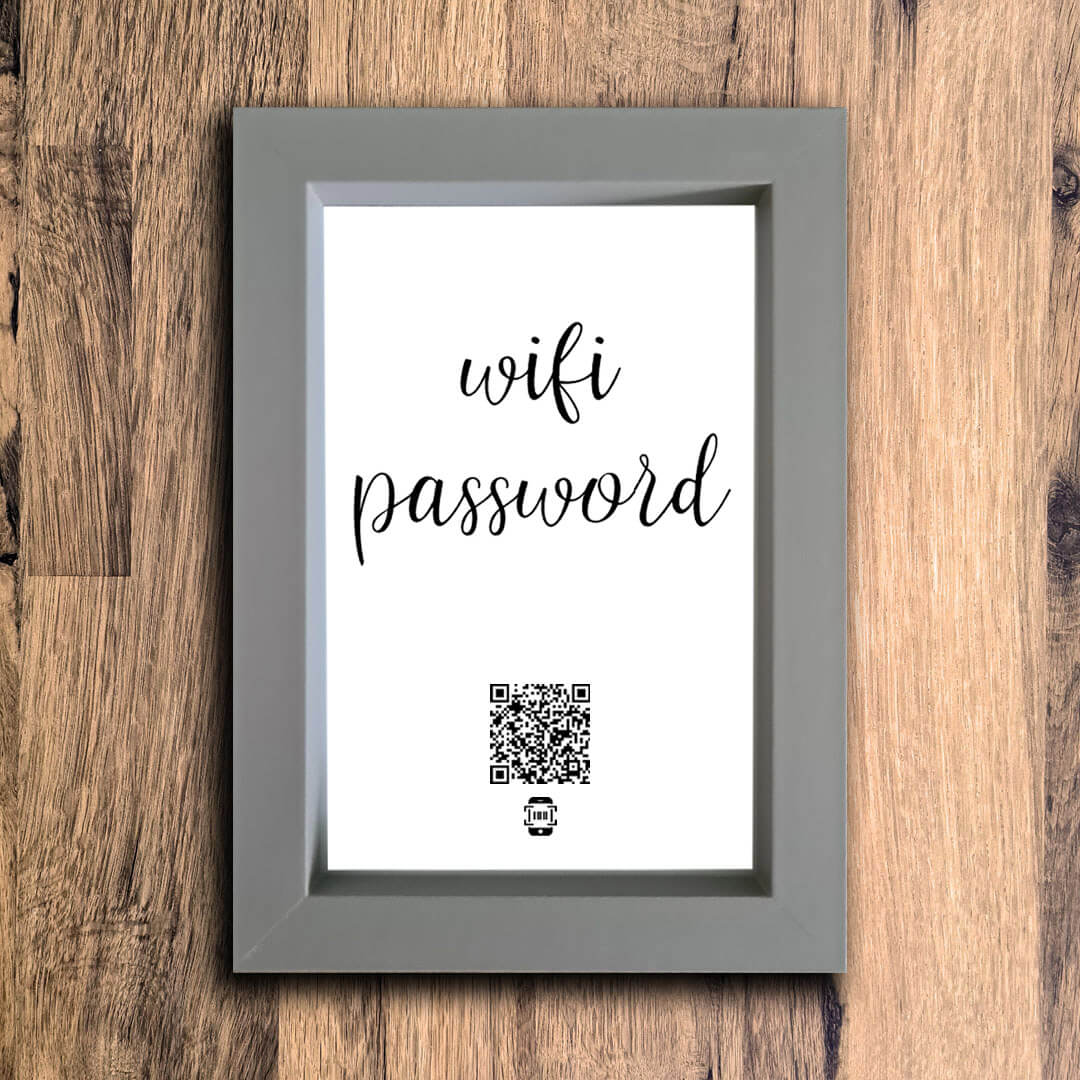 "WiFi Password" Photo Frame | Grey | Portrait