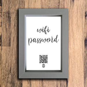 "WiFi Password" Photo Frame | Grey | Portrait