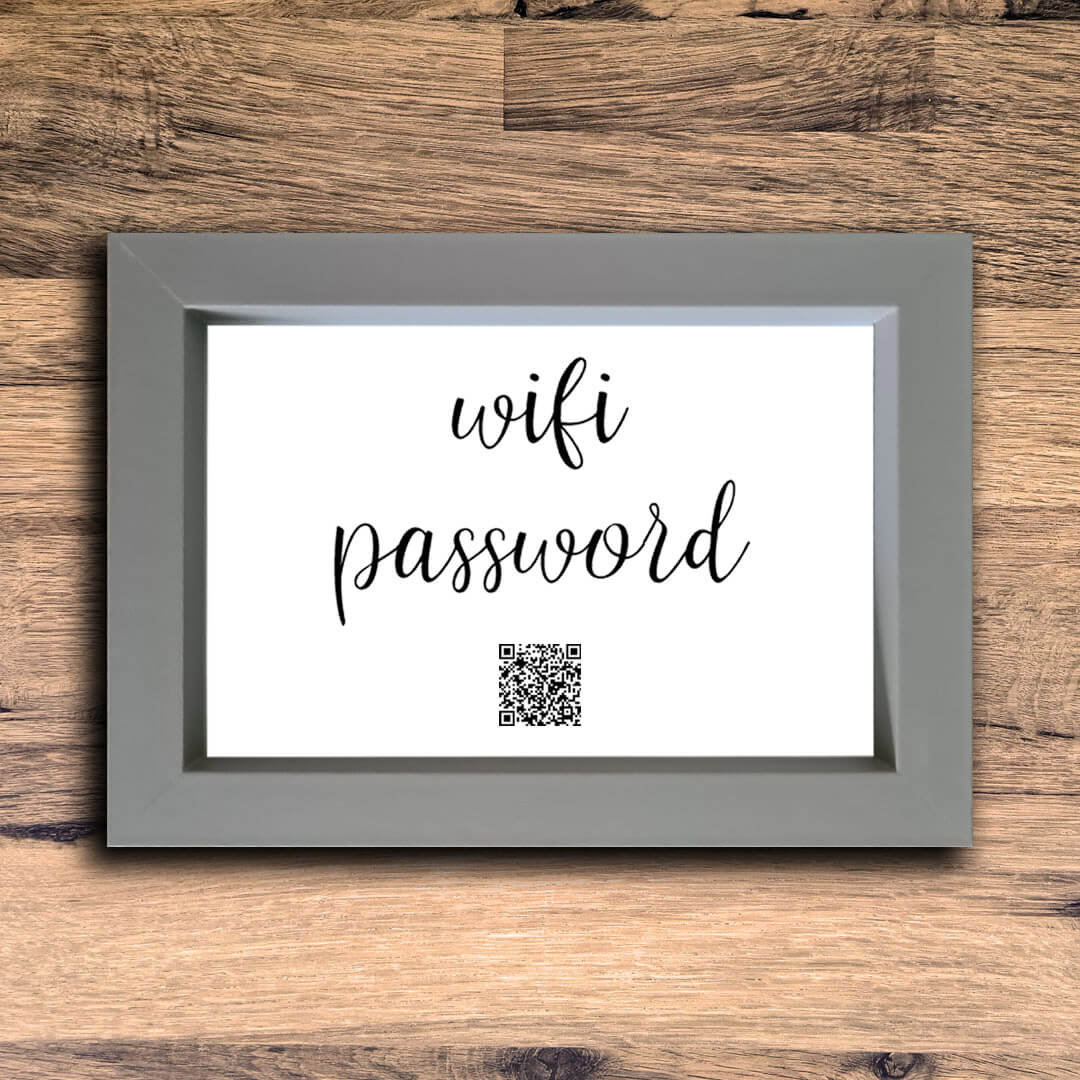 "WiFi Password" Photo Frame | Grey | Landscape