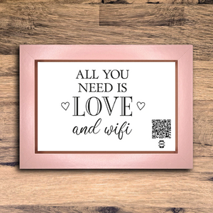 "all you need is love & wifi" photo frame