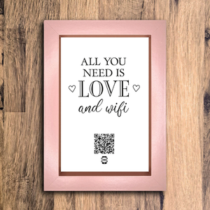 "all you need is love & wifi" photo frame