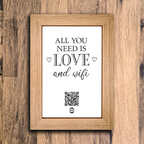"all you need is love & wifi" photo frame