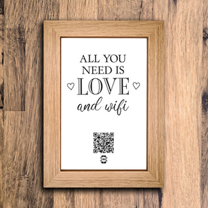 "all you need is love & wifi" photo frame