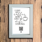 "I like my coffee how I like my wifi" photo frame