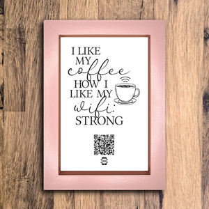 "I like my coffee how I like my wifi" photo frame