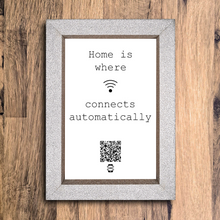 Load image into Gallery viewer, &quot;home is where wifi connects automatically&quot; photo frame