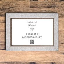 Load image into Gallery viewer, &quot;home is where wifi connects automatically&quot; photo frame