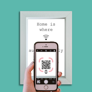 "home is where wifi connects automatically" photo frame