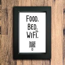Load image into Gallery viewer, &quot;food. bed. wifi.&quot; photo frame