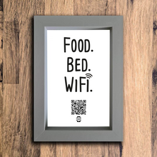 Load image into Gallery viewer, &quot;food. bed. wifi.&quot; photo frame