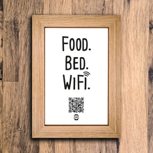 Load image into Gallery viewer, &quot;food. bed. wifi.&quot; photo frame
