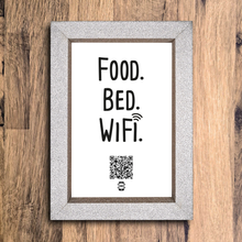 Load image into Gallery viewer, &quot;food. bed. wifi.&quot; photo frame
