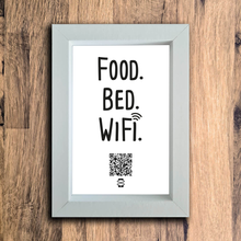 Load image into Gallery viewer, &quot;food. bed. wifi.&quot; photo frame