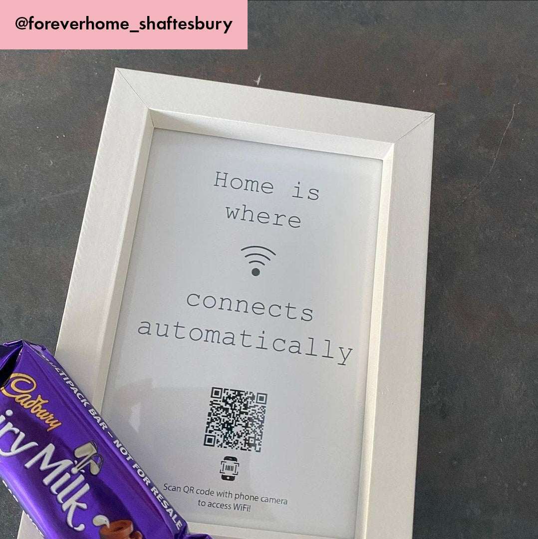 "home is where wifi connects automatically" photo frame